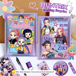MASTERYX KPop Demon Hunters Stationery Blind Bag Funny Cartoon Stationery Lucky Surprise Box Notebook Stationery Set Gift