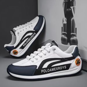 เชือกผูกตัวอักษรแฟชั่น รองเท้าสีขาวเรียบๆ ฉบับเกาหลี รองเท้ากีฬาระบายอากาศ ใส่สบาย ทนทาน จัดส่งรวดเร็วในไทย