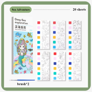 20 Pages Coloring Book Watercolor Paper Comes With Paint Colors Gouache Art Painting Supplies Artist DIY Bookmarks