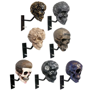 Skull Shape Helmets Stand Motorcycle Helmets Holder Wall Mount Rack for Helmets Skull Head Hanger Helmets Display Rack