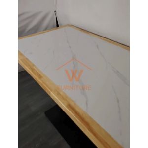 WFURNITURE Glossy Sintered Stone Dining Table/Meja makan kafe/Meja Kopi/Restaurant Cafe Table餐桌