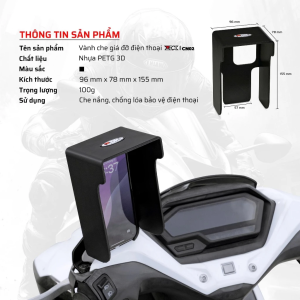 Vành Chắn Nắng Điện Thoại Xe Máy ZDK | Phụ Kiện Giá Đỡ Giảm Chói Màn Hình Hỗ Trợ GPS Bản Đồ