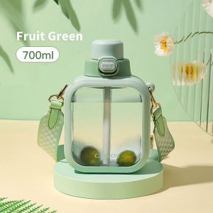 Water Bottle Small Square with strap large capacity portable Botol Air Comel 700ML 水瓶