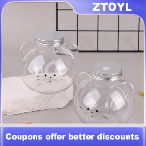 【ZTOYL】 Kawaii mèo chai nước cho trà sữa cà phê nước trái cây di động uống cup nhà trong suốt ép nước giải khát uống chai BPA miễn phí