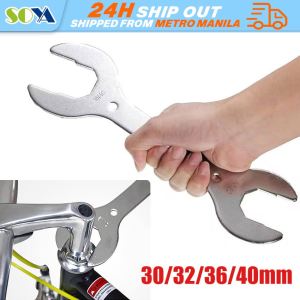 MTB Mountain Bike Front Fork Headset 30/32/36/40mm Steel Wrench Spanner Tool Bike Hub Cone Spanner For Mountain Bicycle Repair Tool Portable Road Cycling Head Open End Axle Wrench 13/15 14/16mm