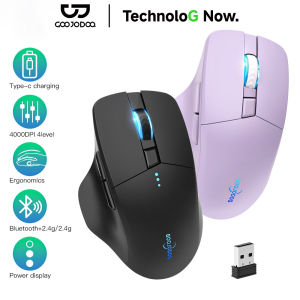 GOOJODOQ Bluetooth Wireless Mouse & 2.4G 4000 DPI Optical Sensor 6 Mute Buttons For Tablet Laptop PC