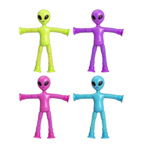 Random Color Stretch Tube Alien Puzzle Decompression Toy Cartoon Suction Cup Telescopic Tube Alien Versatile Design