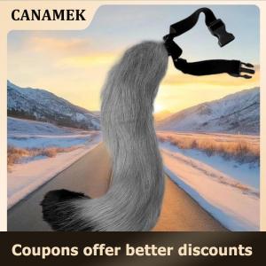 【 CANAMEK 】 1 3Pcs Fox Tail Ears Cute Paw Gloves Plush Set Cosplay Animation Exhibition Halloween Party Props