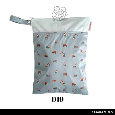 FAMBAMSG Personalised Name Customised Wet Bag Baby Toddler Kids Waterproof Diaper Bag Swim Travel Bag - Size M 30*40cm