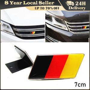 1PC Universal Euro German Germany Flag Emblem Badge W/Grille Aluminum Plate Fits for BMW VW Etc