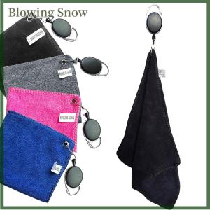 Blowing ผ้าเช็ดทำความสะอาดกอล์ฟเปียกและแห้งเหมาะสำหรับนักกอล์ฟผ้าทำความสะอาดพร้อมตะขอพับเก็บได้ง่าย