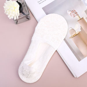 【♡Lovely girls house♡】ถุงเท้าผู้หญิงหญิงสาวแฟชั่นลายดอกไม้ลูกไม้สำหรับฤดูร้อนถุงเท้าซิลิโคนกันลื่นระบายอากาศได้ดีถุงเท้าสั้นระดับข้อเท้า