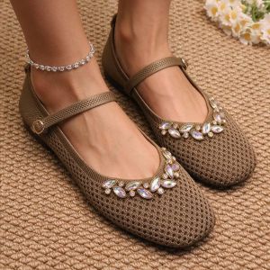 Free Shipping Hot-Selling Plus-Size Shallow-Toe Flat WomenS Shoes 2026 Autumn New Style Rhinestone Soft-Soled Lightweight Versatile Casual Flats