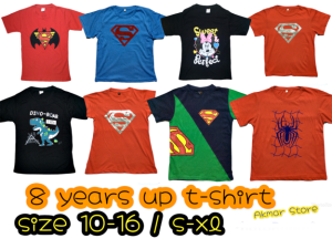 T-Shirt Budak / REMAJA Medium Size 10-16 Umur 8 Tahun Ke Atas BIG KIDS Boys And Girls Printed T-Shirt T-Shirt Budak Lelaki Perempuan 100% Cotton