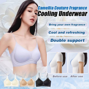 Womens Ultrathin Ice Silk Seamless Underwear Camellia Wire-Free Breathable Comfortable Bra Invisible Smooth Natural Size