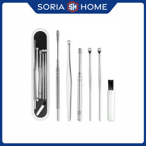 Stainless Earpick Set Earwax Remover Softener Cleaner 6pcs Ear Cleaning Tools for Gentle and Effective Ear Hygiene
