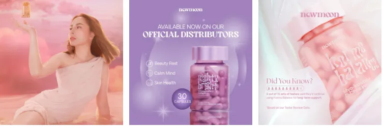 NEW MOON Soft Glow S-Acetyl Glutathione Beauty, Nighty Bright, Hormo  Balance 30capsules new Moon [ORIGINAL] AUTHORIZED SELLER