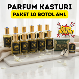 Paket Hemat 10 Kasturi Kijang Asli Arab 100% - Parfum Pria Premium Aroma Woody & Earthy Travel Size 6ML