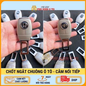 1 Chốt cắm đai an toàn chốt chồng đai ngắt chuông cho ô tô - Có thể cắm nối tiếp - Chất liệu Inox mạ Crom cao cấp