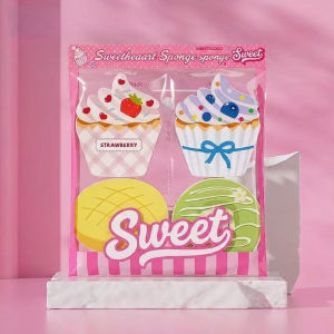 MLADEN 4PCS Donut-Shaped Kitchen Dishwashing Sponges Super Absorbent Quick-Drying & Easy To Clean
