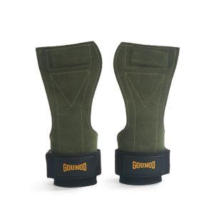GOXBERK 1 Pair Heavy Duty Weight Lifting Grip Pads Anti-Slip Cowhide Deadlift Power Straps Wrist Support Adjustable Fitness Gloves Wrist Pad Power Lifting