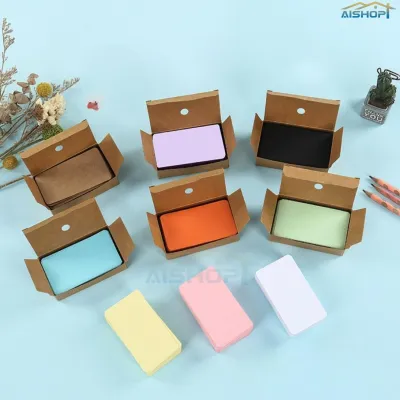 [SG Seller]Colorful Blank Index Flash Cards with Metal Binder Ring Kraft Paper Memo Note Cards for Study Vocabulary