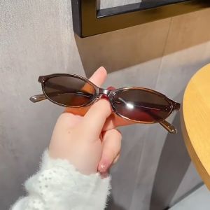 Fashion Oval Small-Frame Cat Eye Plastic SunglassesVintage Oval SunglassesDesignerLightLuxuryStyle