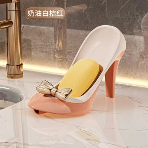 [Free Shipping] New High-Heeled Shoe Soap Holder For Home Use Stylish Soap Storage Bathroom Sink Suction Cup Soap Rack