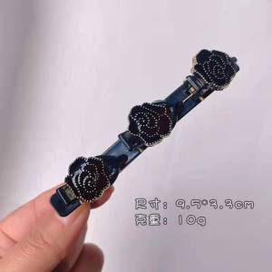 Double Bangs Hairstyle Hairpin Beaded Hair Headbands Bangs Hair Clips Braided Hair Clips Double Layer Twist Plait Clips Hairpin Hair Band for Women Girls