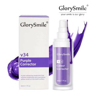 GlorySmile V34 Color Corrector Whitening Serum Toothpaste - Peroxide-Free 28-days Formula - Social Media Viral Instant Oral Whitening V34