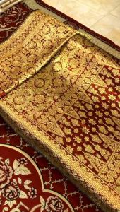 Lepus halus gold Kain tenun bisa untuk pengantin cantik kilat