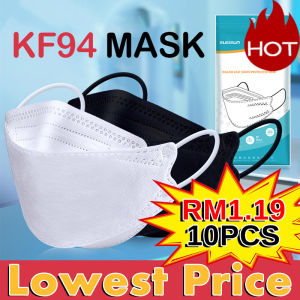 (KF94 face mask 10pcs)mask kf94 50pcs kf94 facemask malaysia made in korea original mask earloop/headloop hijab mask 4ply 50pcs kf94 mask white mask murah medical Surgical FDA Approved Protective Face Mask black mask hitam putih KF99 KN94 KF94成人口罩