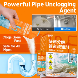 Fast-Acting Pipe Unclogger Powerful Pipe Unclogging Agent Dissolving Hair   Dissolves Grease  Clog Remover