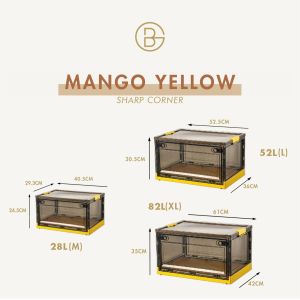 [SG Stock] Foldable Transparent Storage Box With Wheels | Anti Dust Stackable Box | Side Open Cover Korean Style Car Container