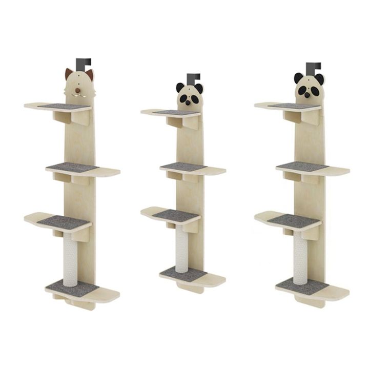 Cat Display Racking 4-Levels Door Hanging Cat Climber Door Vertical Cat Rack Tower Plank ...