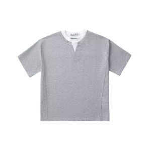 IELGY Summer V-neck T-shirt Mens Korean-style Loose Simple All-match Top