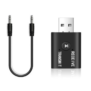 JTKE Bộ Thu Phát USB Bluetooth 5.0 2 Trong 1 Bộ Chuyển Đổi Âm Thanh Không Dây AUX 3.5Mm Cho Máy Tính Máy Tính Xách Tay Loa Tai Nghe