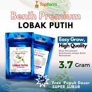 Benih Topfarm / Benih Lobak Putih Terbaik / Benih Lobak Putih Jumbo / Benih Lobak Putih White Boy / Benih Lobak Putih Green Bow / Benih Lobak Putih / Benih Buah Lobak