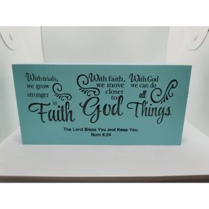 MDF LED Light Box with Bible Verse • With trials we go stronger • Christian Gift • Chosen Treasure