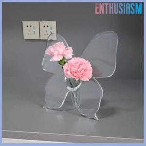 【Enthusiasm】🌟🌟【Hot Sale】🎈 Bình hoa Acrylic bướm trong suốt Phụ Kiện Cắm hoa ba chiều bình bướm trang trí nhà