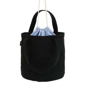 LINSBAYWU Dày lên Túi cách nhiệt Canvas Dung tích lớn Túi xách trưa có dây rút Di động Phong cách Nhật Bản Túi cách nhiệt cầm tay Phụ nữ