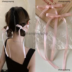 [COD] zhangyuqing Korean Style Ribbon Bow Hair Clip Long Tassel Hairpin Sweet Cute Headwear For Women Girls Party Fashion Hair Accessories
