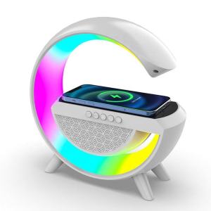 SUIRGE RGB Bluetooth Speaker & Qi Wireless Charger 2in1 Multi Functional Ambient Light Portable Cordless Charging BT Speaker
