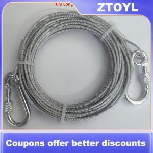 【ZTOYL】 3-10m hai đầu con chó Tie ra cáp Dây Xích raction dây kim loại khóa dây thép chống gỉ đào tạo cổ áo chó ngoài trời dây đeo