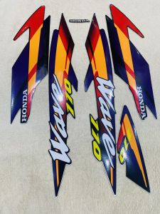 Bộ tem decal dán xe máy honda wave thái 110 đời 2000 màu đen siêu đẹp