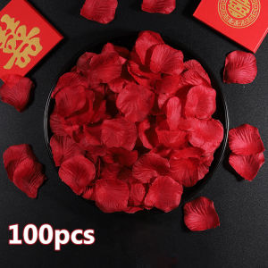 100pcs Artificial Rose Flower Petals Family Wedding Valentine Day High Quality Decoration Diy Handicraft Fake Petals