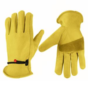 Teabelle 1 Pair Non-slip Cowhide Leather Work Safe Gloves Welding Protection Gloves for Garden Motorcycle