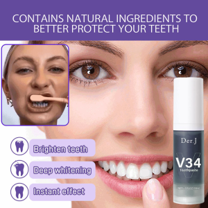 V34 Deep Cleaning Toothpaste Purple Care Teeth Oral Care Oral Health Specialist Purple Deep Cleaning Pampering Toothpaste Essential toothpaste for dental oral care