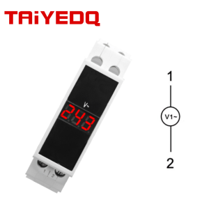 BV-1R Din Rail Single Phase Voltage Meter AC 80-500V Mini Modular Voltmeter LED Digital Display