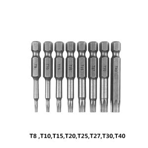 8/12pcs 1/4 Hex Shank Hollow Plum Blossom Screwdriver Head 50mm Screwdriver Bit Electric Tool